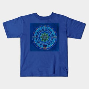 Aquarius horoscope free-hand mandala -Renate van Nijen Kids T-Shirt